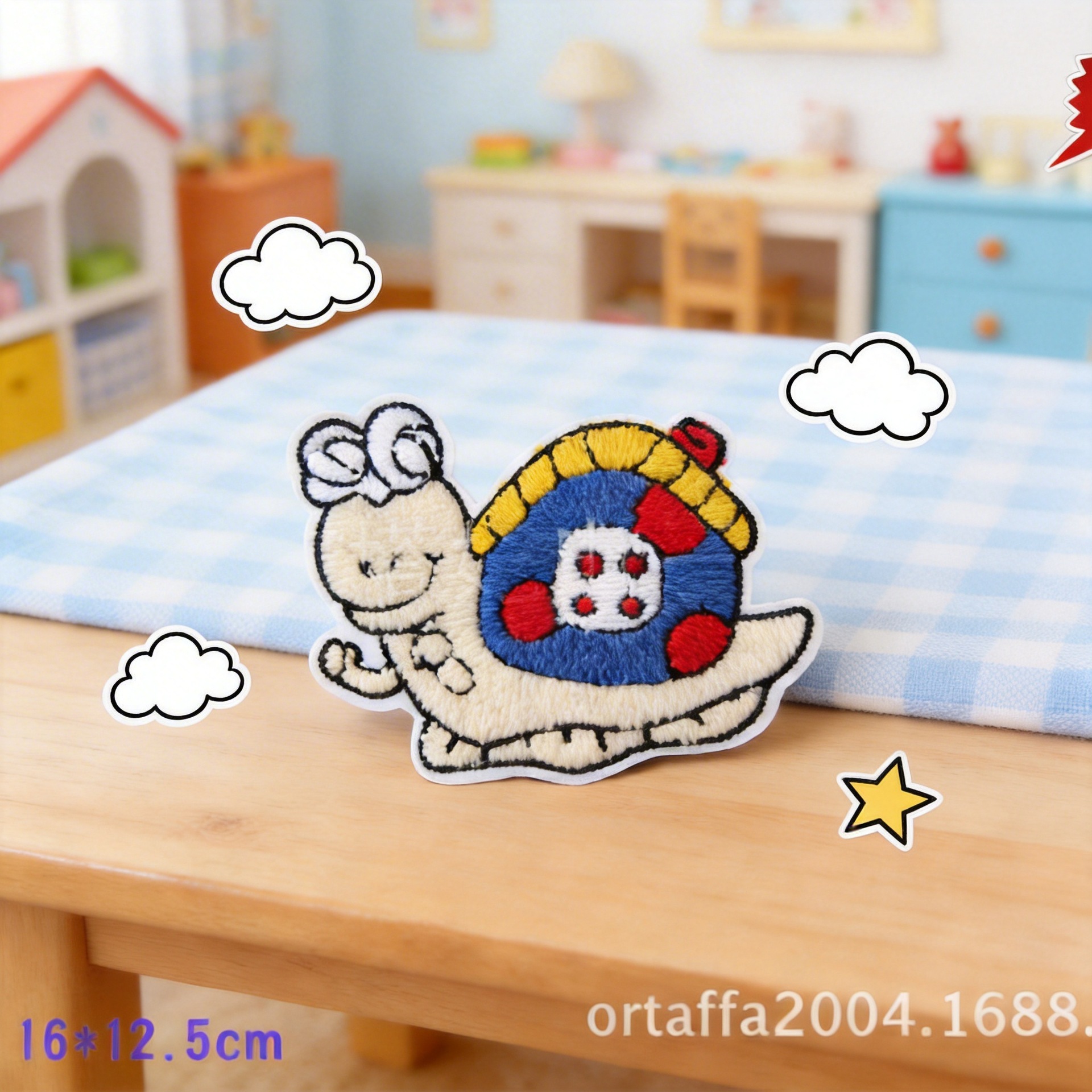 大号布贴 毛线绣童装贴 毛衣贴 给我一个小小的家,蜗牛的家毛线贴