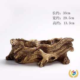 ◈跨境大号仿树根木头多肉花盆厂家直销批发创意树桩家居摆饰