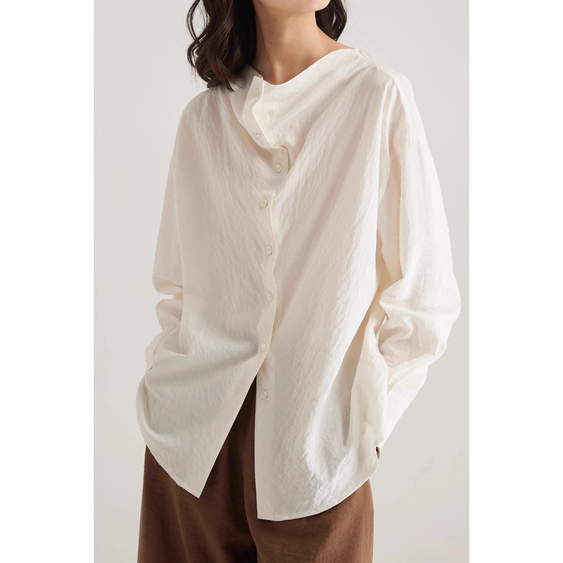 Relaxed, Natural and Modern Design, Swing Collar Shirt, Spring New Top