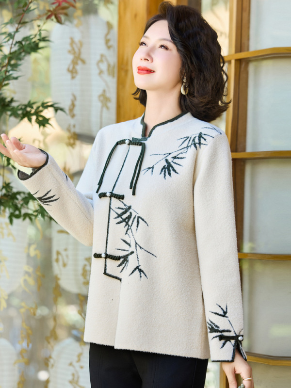 2025春秋新款上衣时尚洋气中老年国风衣服复古中国风妈妈装外套女|undefined
