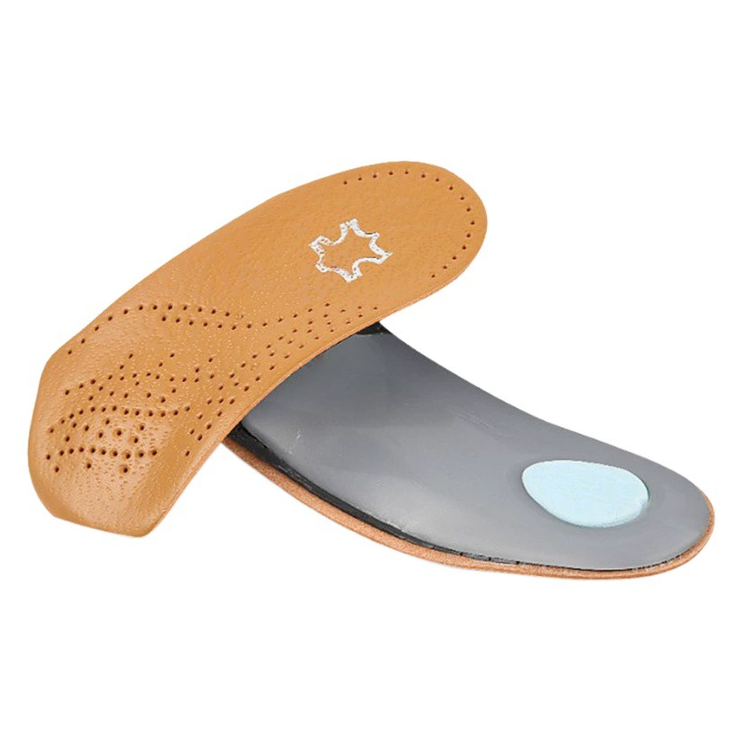 Корректирующая стелька половинного размера Семиточечная подкладка Стелька из воловьей кожи Поддержка арки Плоская стопа XO Нога Корректирующая кожаная стелька