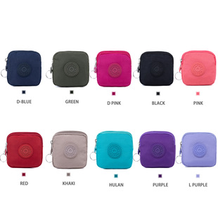 Foreign Trade Cross-Border Coin Purse Mini Small Bag Gift Small Square Bag Simple Key Bag Nylon Multi-Layer Zipper Small Square Bag