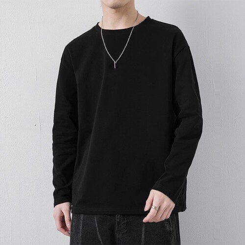 Short-sleeved T-shirt men's new autumn trend slim round collar base shirt casual all-matching short-sleeved men