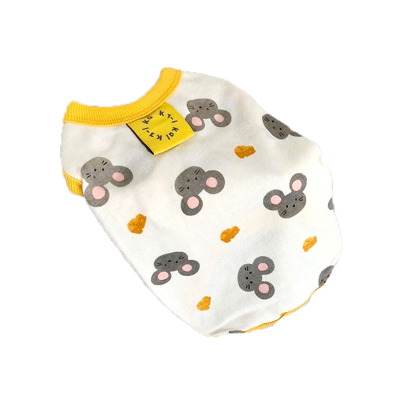 Perro chaleco de verano gato primavera y verano delgado transpirable lindo pequeño ratón mediano y pequeño perro de dos patas ropa para perros