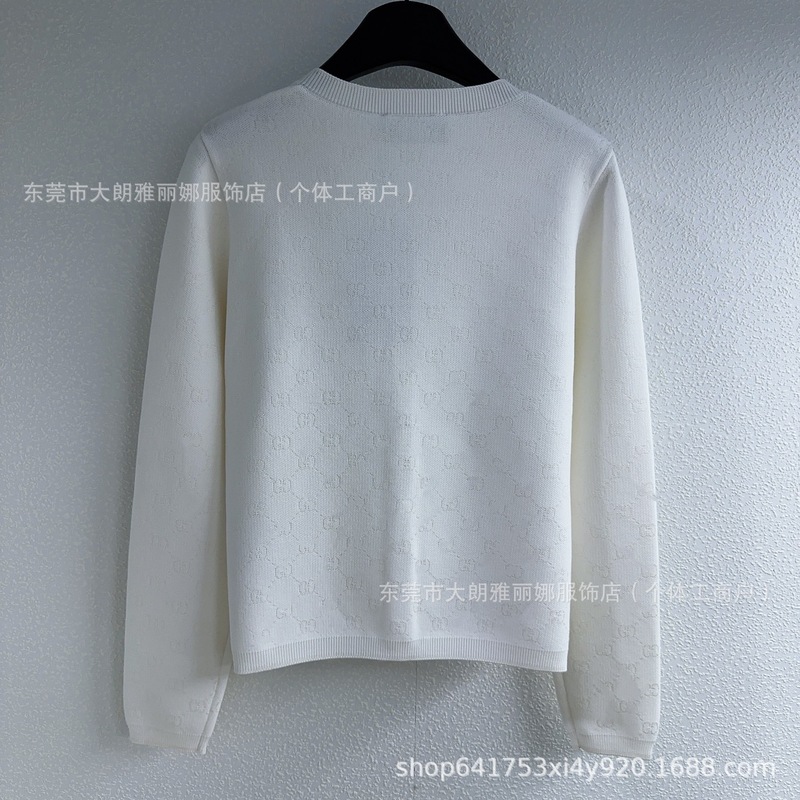 深圳南油货～高版本G家系列L老花GG提花圆领长袖针织开衫女|undefined