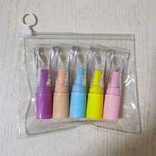 厂家定制闪片马卡龙色护手霜荧光笔可印刷LOGO造型创意多色荧光笔
