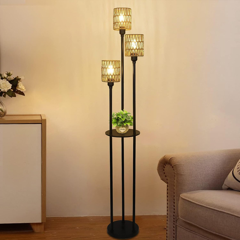 Bohemian Floor Lamp Country Farmhouse Living Room Bedroom Study Room Luminaire Creative Modern Office Table Plate Standing Light