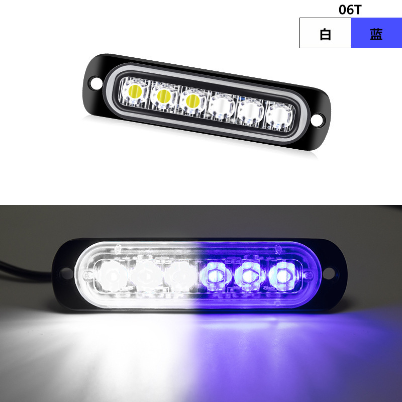 Lámpara lateral LED para automóviles y camiones Lámpara de parpadeo ultra delgada 6 luces Lámpara de advertencia Lámpara de señal