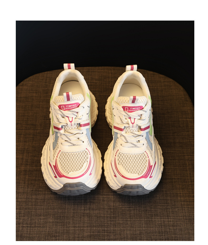 Giày sneaker nữ đế dày phong cách daddy mesh lưới thoáng khí — xanh lam chi tiết 18