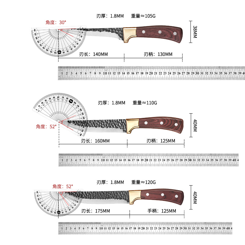 Stainless Steel Hand Forged Boning Knife Kitchen Slaughter Knife for Killing Pigs, Slaughter Sheep, Cut Meat and Bones Special Knife Segmentation Knife