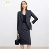 Carbon gray suit + skirt
