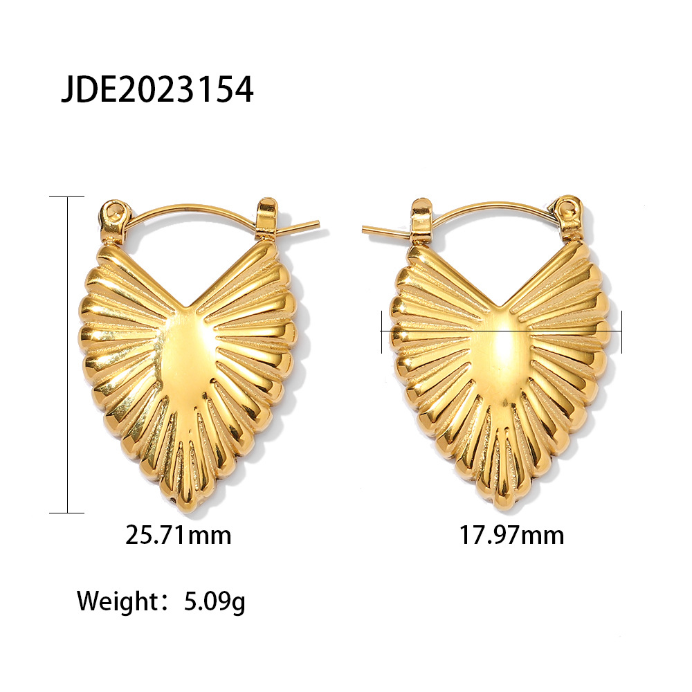 Retro Geometric Stripe Stainless Steel Plating Drop Earrings 1 Pair