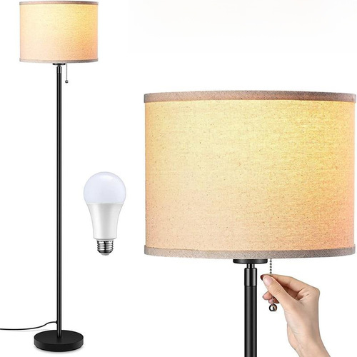 Floor lamp with three-color changing zipper switch for living room sofa, office, study, Amazon, bedroom bedside lamp