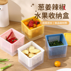 家庭用生姜、ニンニク、玉ねぎ保存箱、冷蔵庫鮮度保持保存箱、防臭鮮度保持箱、水切り調味料透明箱