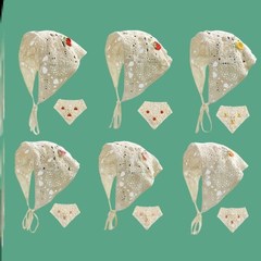 Triangle scarf head accessory Spring and Autumn Korean version fashionable knit crochet lace women sweet cute girl style headscarf hair tie trendy