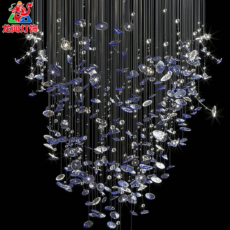 非标订做酒店大堂别墅楼梯造型茶室装饰灯具来图定制楼梯中空吊灯