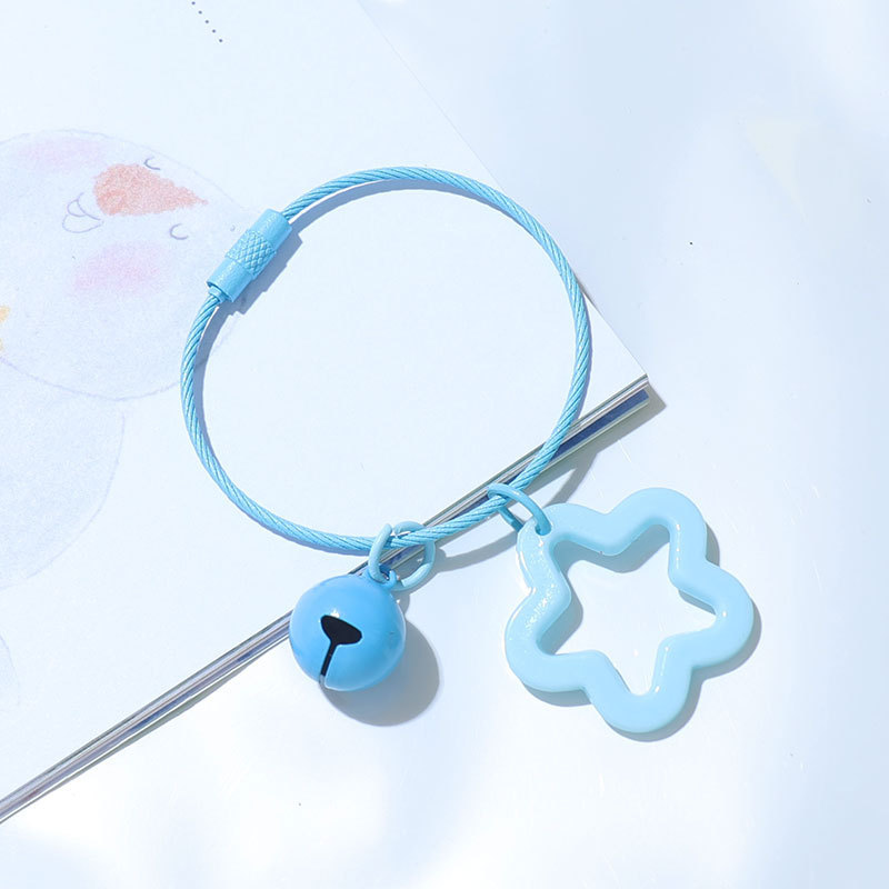 卸売カラフルな五芒星ベルキーホルダーアクリル中空ペンダントバッグヘッドフォンカバーキーホルダーペンダント|undefined