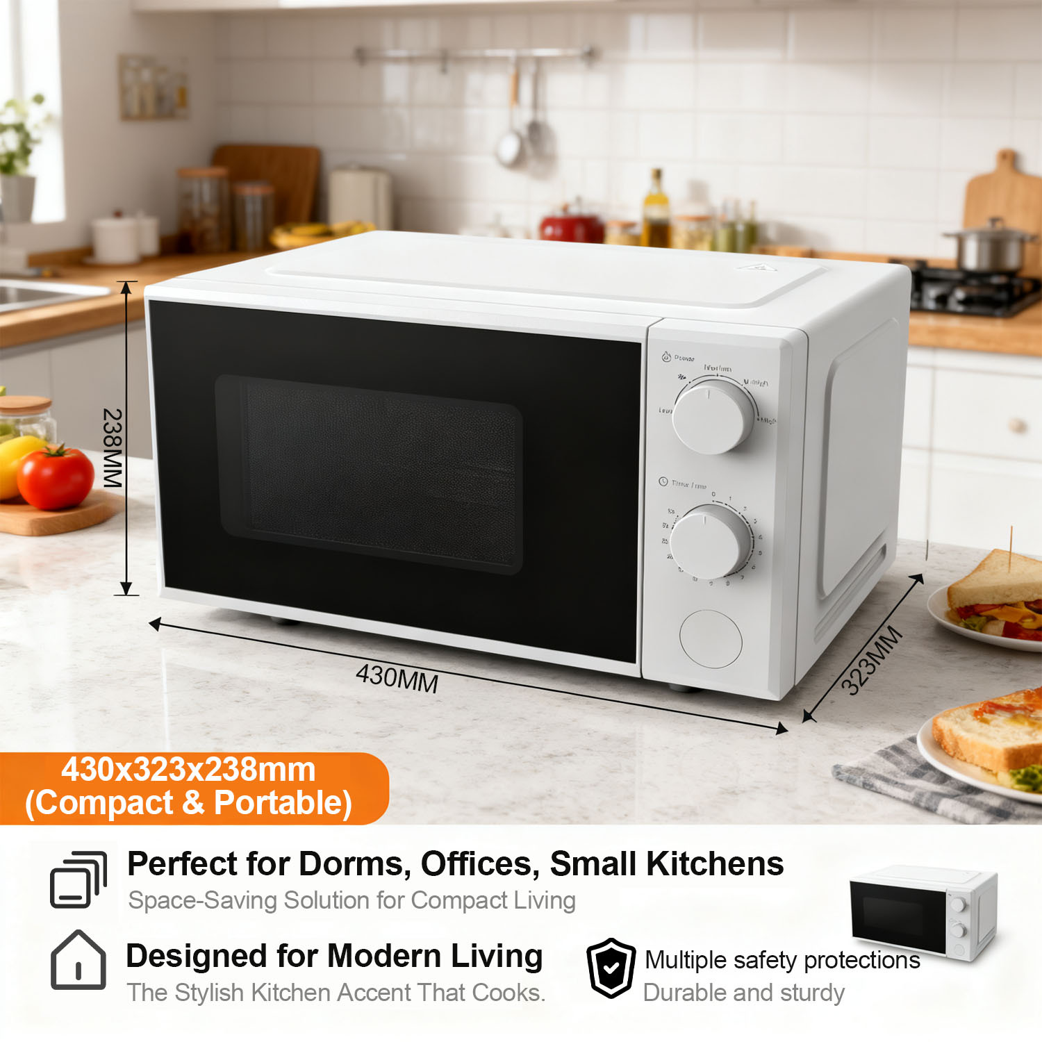 新品旋转按钮式微波炉17L家用小型多功能超转盘加热饭菜微波炉