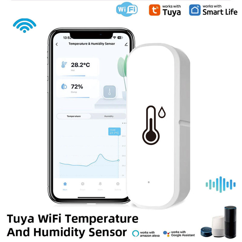 WIFI graffiti intelligent temperature and humidity meter sensor wireless temperature and humidity sensor mobile phone APP remote linkage