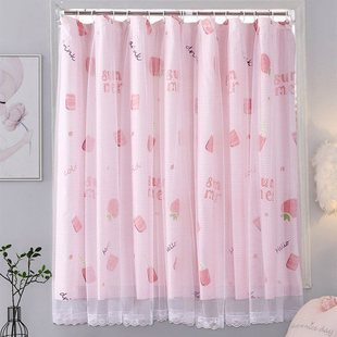 No-Punch Self-Adhesive Curtain Fabric for Bedroom Home Use, Blackout Hook Magic Tape, Simple Cold-Proof Wind-Blocking Short Curtain Half Curtain