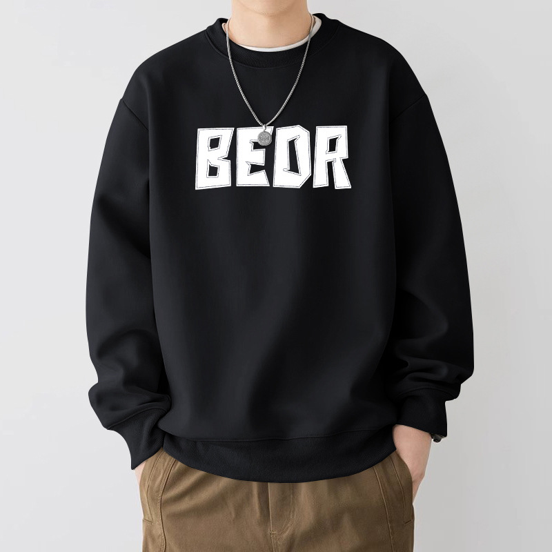 Suéter de cuello redondo para hombres otoño y invierno marca de moda americana de alta calle impresión suelta chaqueta deportiva de moda camiseta de manga larga casual