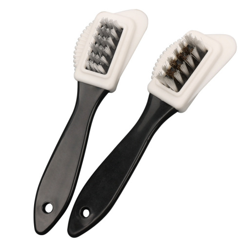 Three-sided suede leather brush, multi-sided copper wire brush, suede deerskin brush, cleaning brush, care brush, snow boot frosted shoe brush