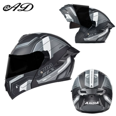 Certified Open-Face Helmet, Motorcycle Safety Supplies - gundam-black-gray-3c-certification-class-a-black-tea-mirror-free-hd-mirror-m-suitable-for-head-circumference-57-58