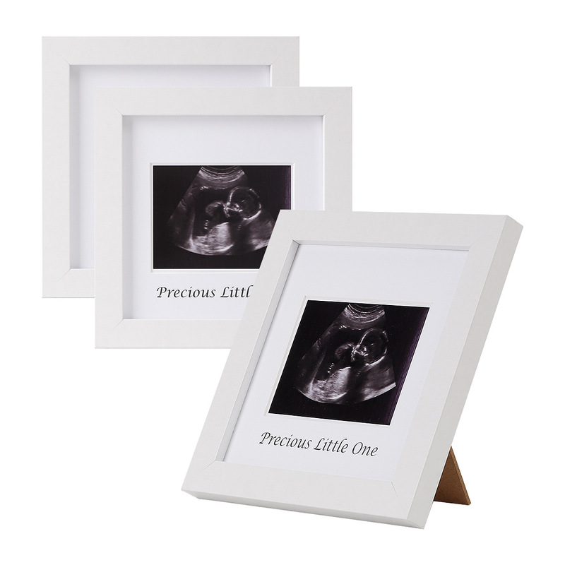 Cross-Border Hot-Selling Wooden 5inch Pregnancy Ultrasound Four-Dimensional Color Ultrasound Baby B-Ultrasound Birth Commemorative Decorative Photo Frame Display Stand