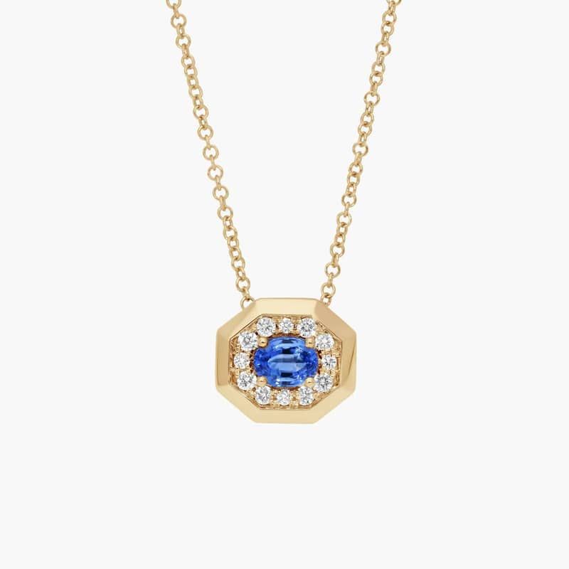 High-end royal blue sapphire pendant, 1 carat, S925 sterling silver set with lab-grown gemstone necklace, TikTok hot item