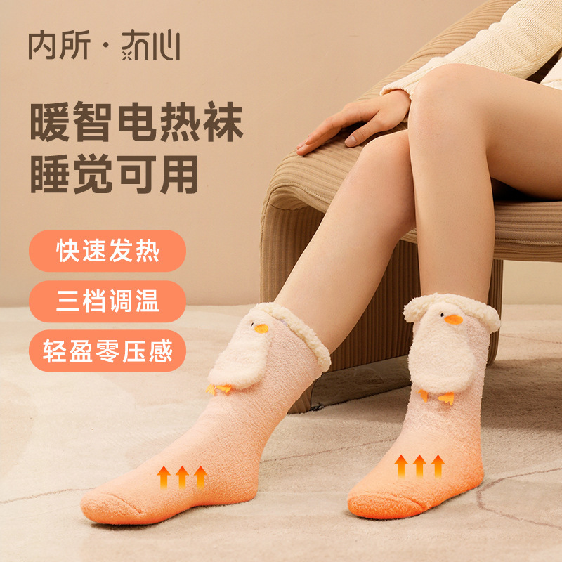 Smart Electric Heating Socks for Winter, Self-Heating Foot Warmers for Night Use, Thermal Socks Sw002