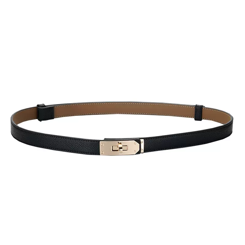 女士腰带 双面真皮高品质束腰细皮带配连衣裙装饰双面牛皮皮带女