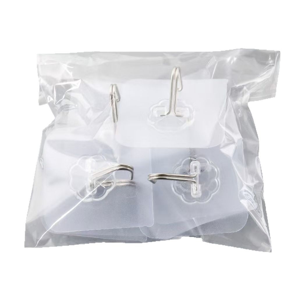 10 bolsas de adhesivo sin perforación gancho transparente de pared sin rastro gancho adhesivo de cocina puerta de baño fuerte gancho adhesivo