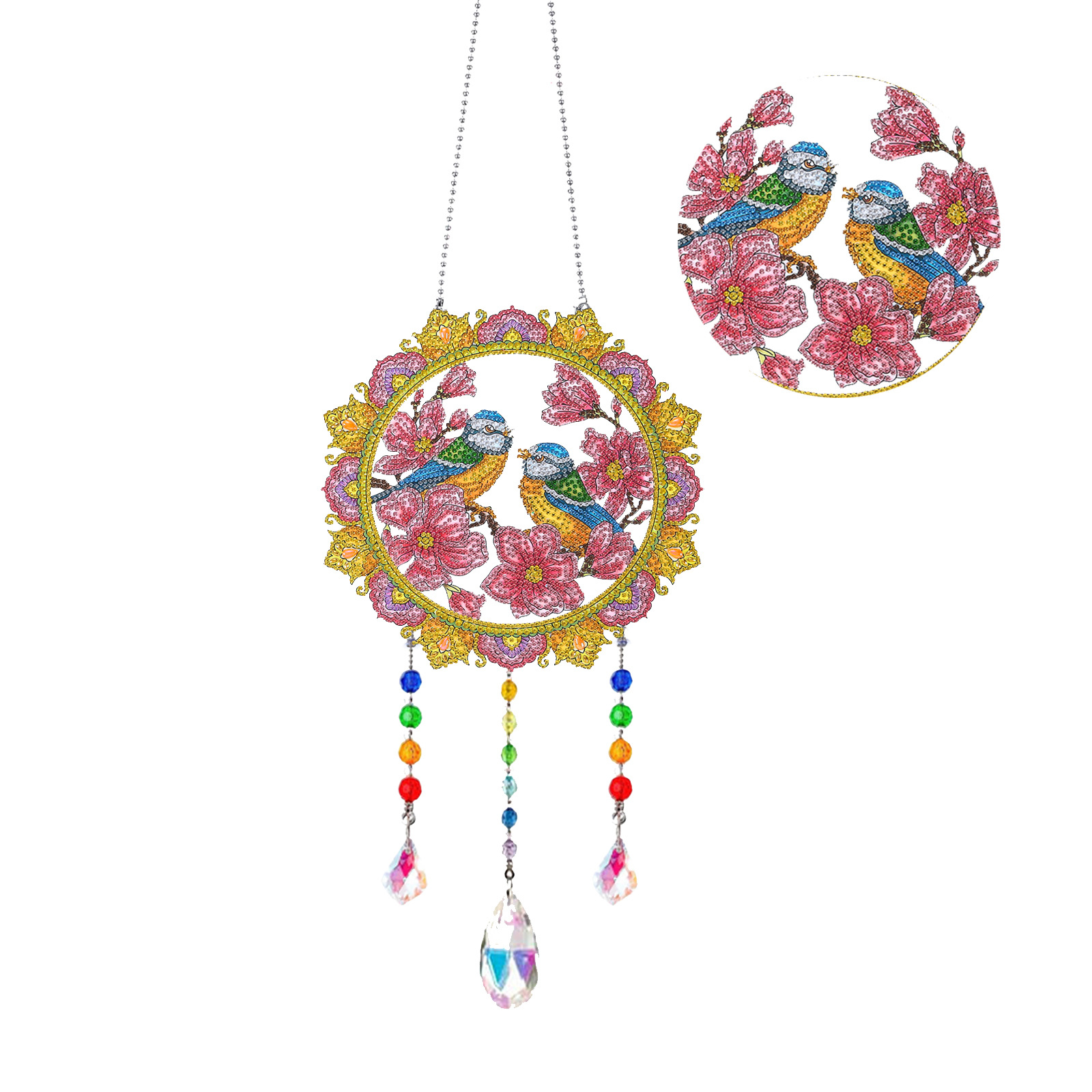 Diamante pintura Amazon transfronteriza DIY adornos de Navidad marca llena de diamantes 5d cristal mariposa diamante pintura viento carillones Decoración