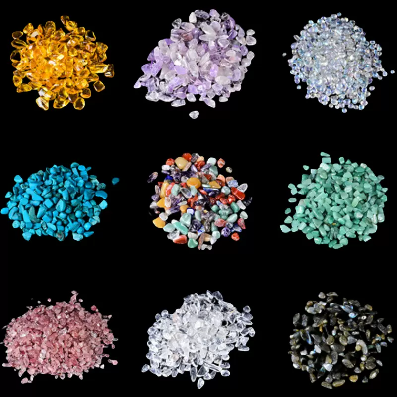 天然水晶碎石半宝石原石居家摆件装饰造景工艺品批发厂家直销