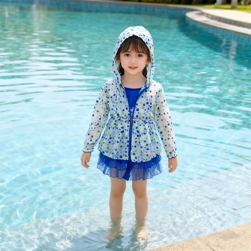 新型象の女の子の水着の大きい子供の韓国の子供の水着の女の子のワンピースのスカート式の平角の温泉の水着|undefined