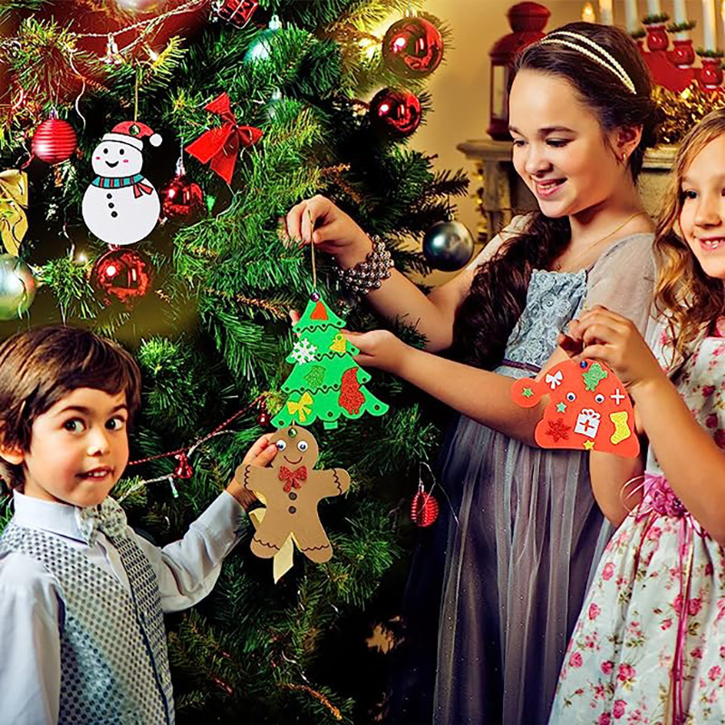 クリスマスクリスマスツリーバブル形状ステッカーセット工芸セットクリスマスツリー帽子雪だるま子供クリスマスステッカー|undefined