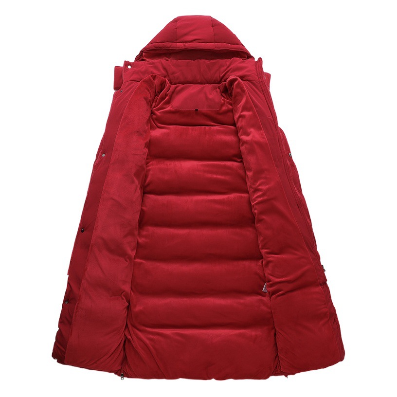 Chinese team knee-length sports coat down cotton-padded jacket cold-proof men's and women's winter training art examination coat long coat wholesale