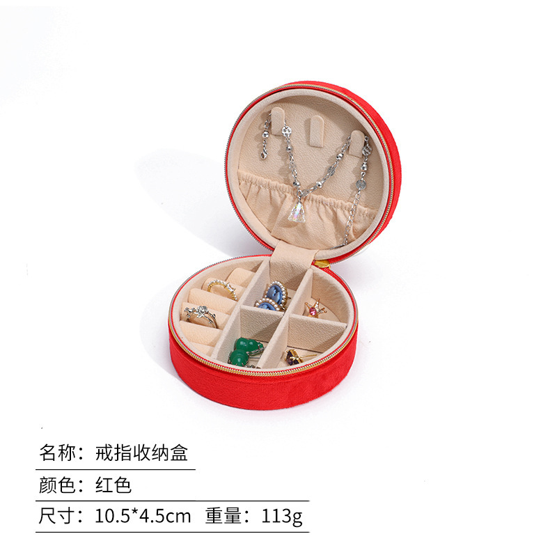 Caja portátil para guardar joyas, caja de alta gama para anillos, caja para joyas, caja de embalaje, pendientes, collar, caja para joyas con cremallera image 22