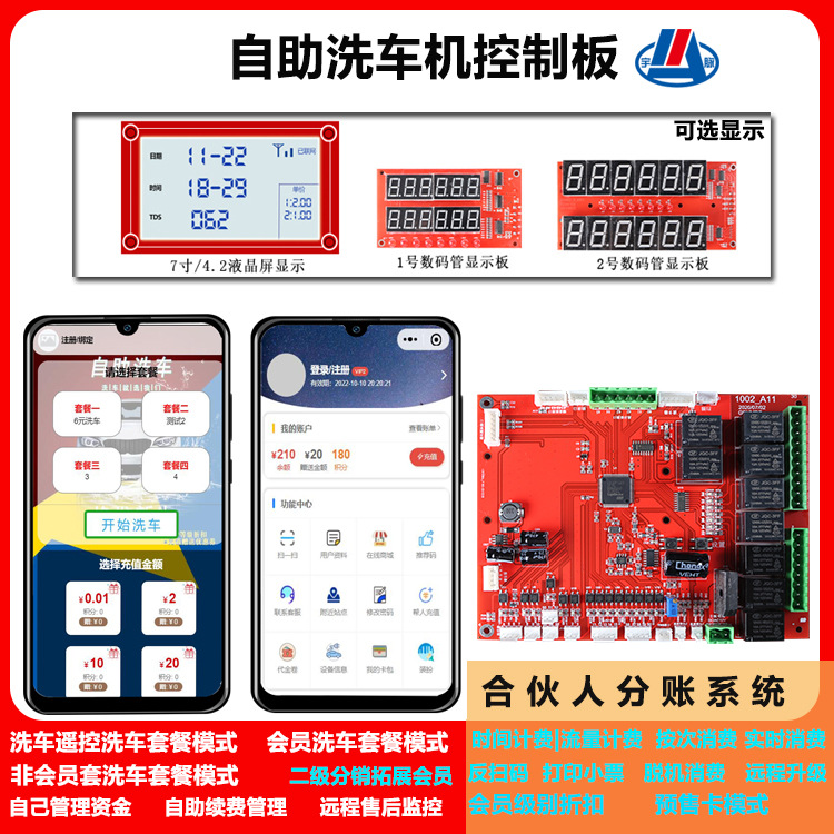自助洗车机设备控制模块无人自助管理洗车机系统开发统一后台管理