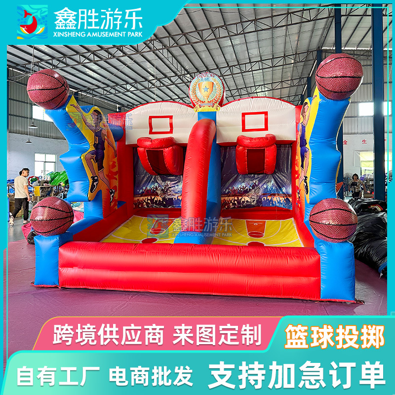 Amazon Playground Instalaciones Marco de baloncesto inflable PVC Inflable Toy Park Centro comercial Diversión para niños Máquina de tiro