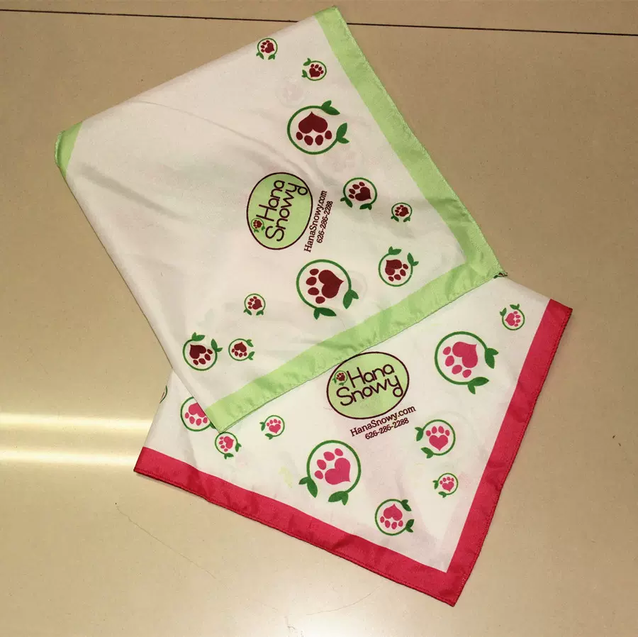 厂家定制涤纶三角巾 宠物头巾 加厚涤纶三角头巾