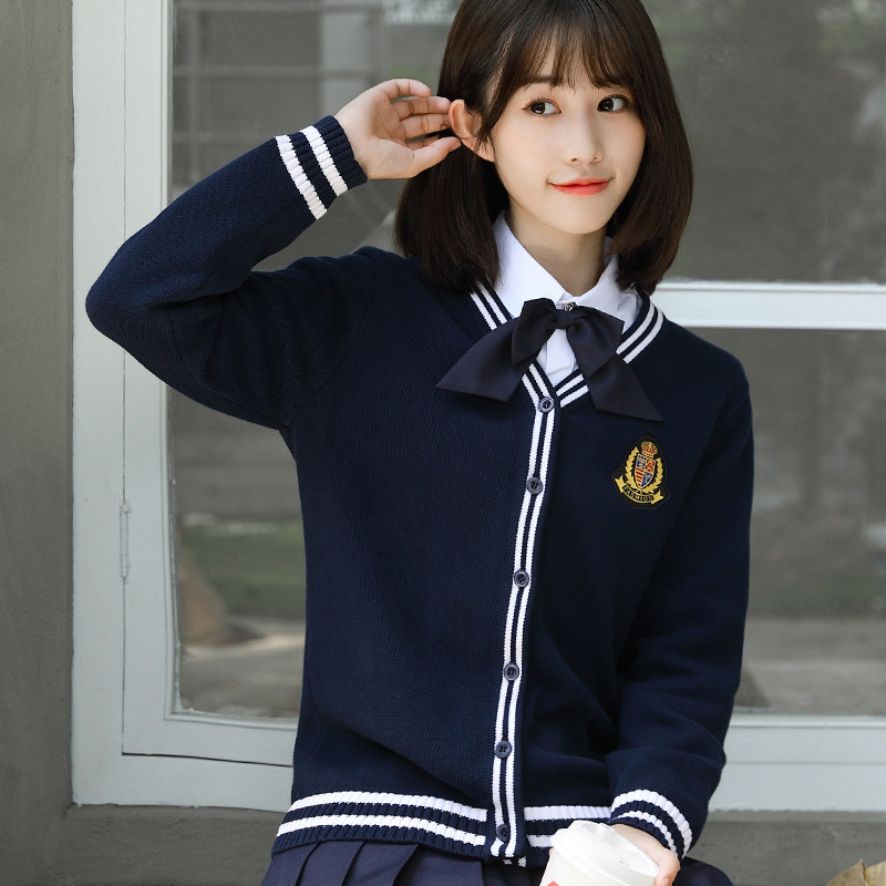Spring and Autumn College Style Long Sleeve Wool Cardigan Kindergarten Teacher's Work Clothes Early Education Teacher's Knitted Jacket