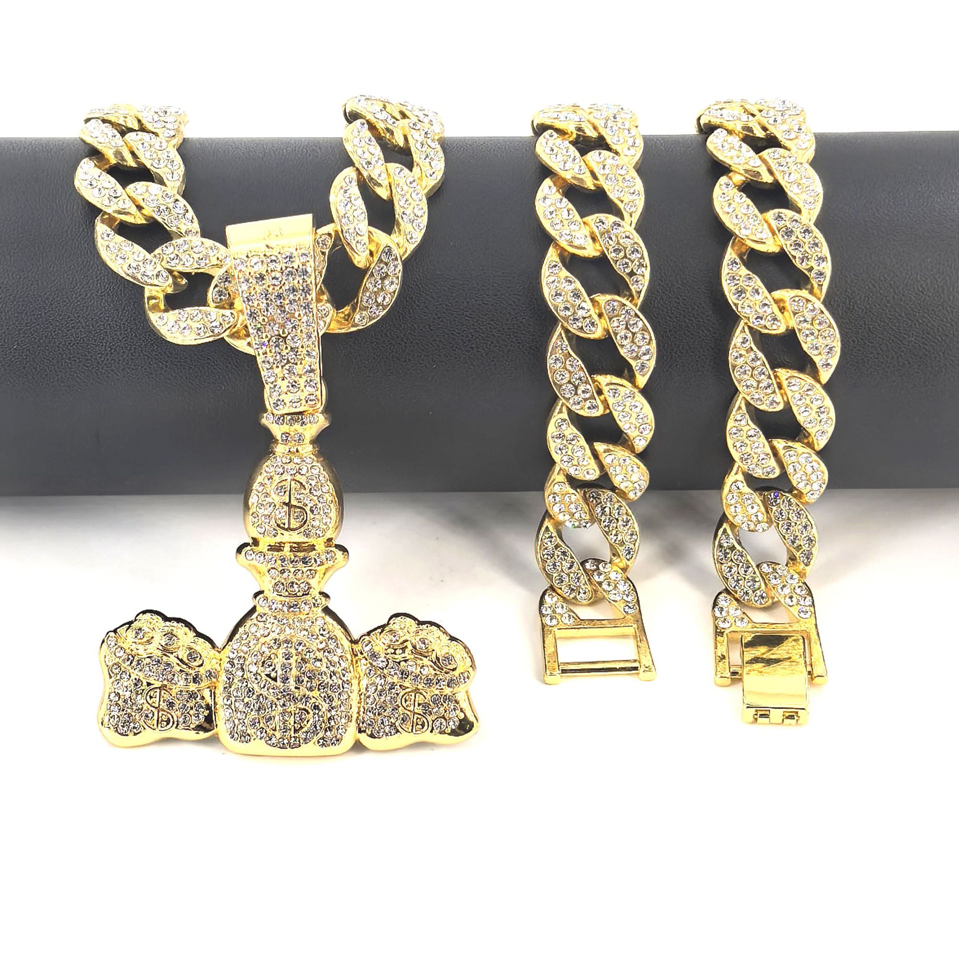 Hiphop moda callejera nueva bolsa de dinero colgante rapper personalidad hombre joyería versátil fábrica personalizada