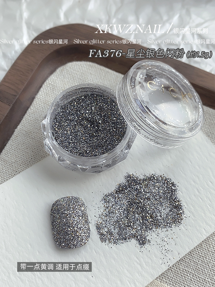 FA376-stardust silver glitter