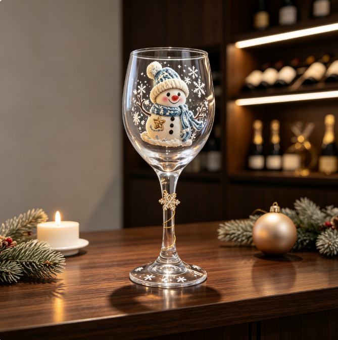Copa de Vino Decorativa Navideña de Plástico PET Decorativa para Navidad image 17