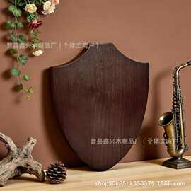 实木盾牌DIY手工木牌匾家用简易装饰征收授权奖牌可印logo