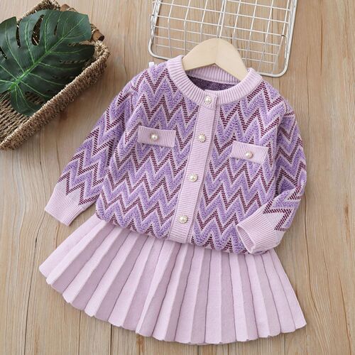 Children's Sweater Set  Autumn New Princess Dress Cute Girls' Two-Piece Set Autumn Children's Clothing