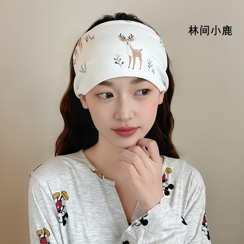 Jingqi 産後帽子夏薄い純綿マタニティ帽子防風額保護産後大きな頭囲産後帽子ターバンヘッドバンド|undefined