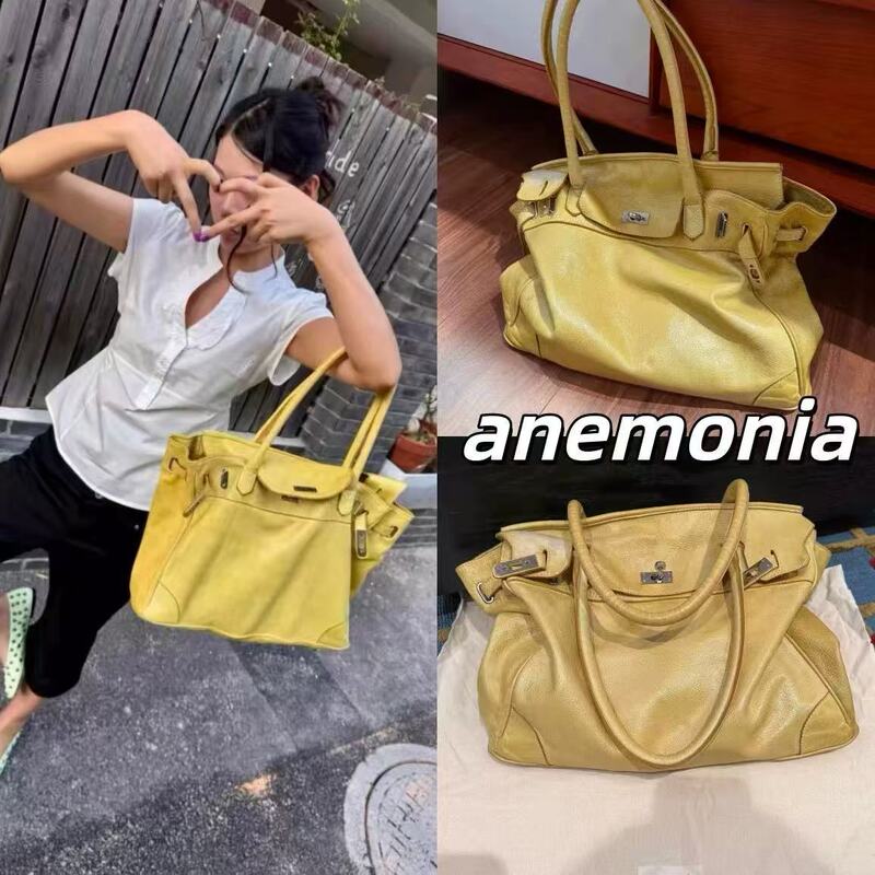 German Genuine Anemonia Berlin Retro Lambskin Tote Bag Firkin Bag Kelly Bag Hand-Held Shoulder Bag German Genuine Anemonia Berlin Retro Lambskin Tote Bag Firkin Bag Kelly Bag Hand-Held Shoulder Bag