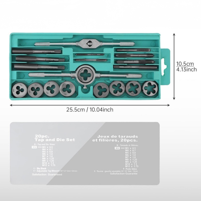 Tap die traje herramientas de hardware mano tapping llave die Twist métrica tapping set Paquete de descuento